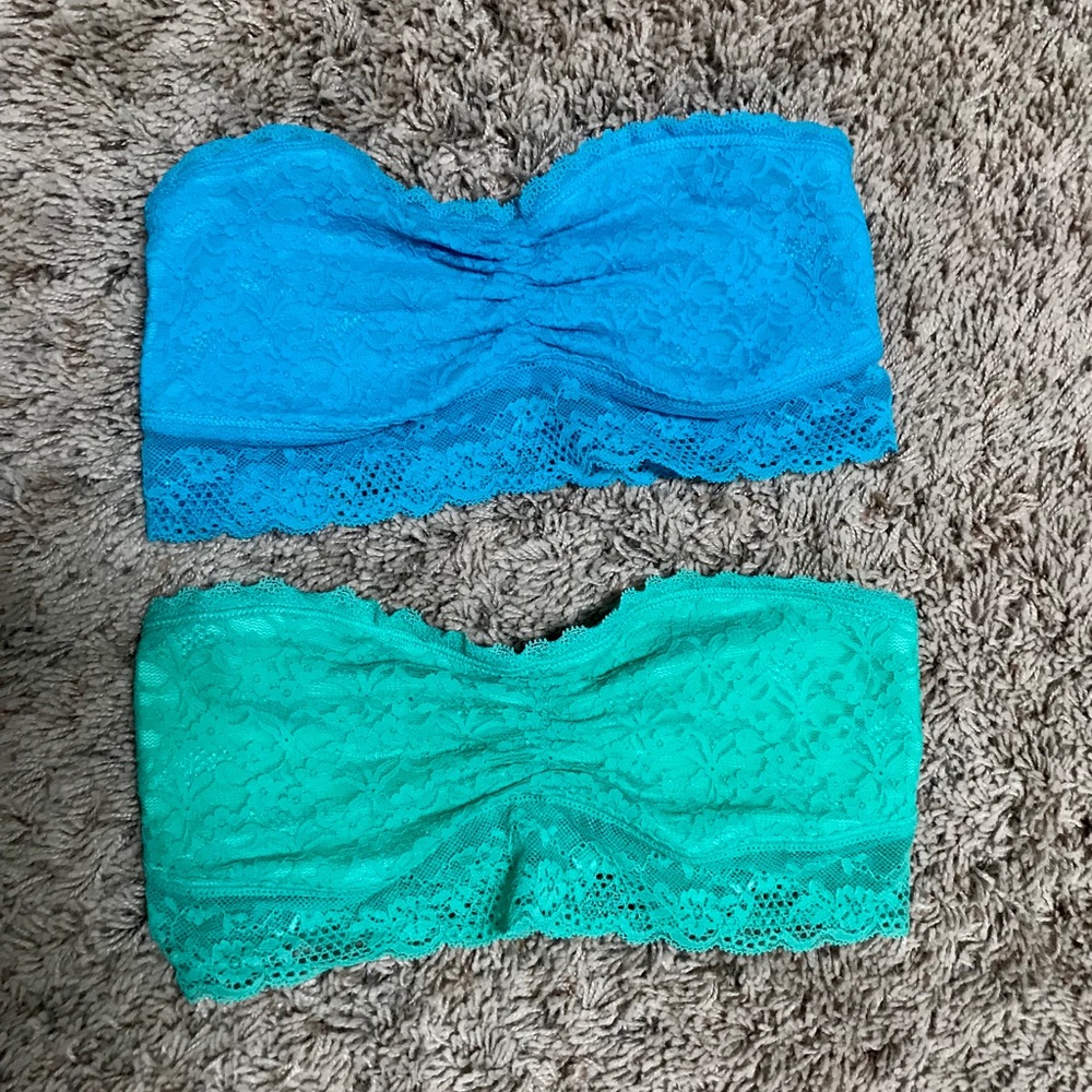 💙Lot of 2 lace bandeau bralettes💚